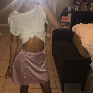 Blush Wrap Mini Skirt